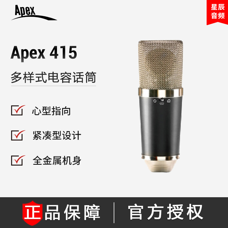 Apex 415B Studio Condenser Microphone Chorus Instrument Live Performance Microphone
