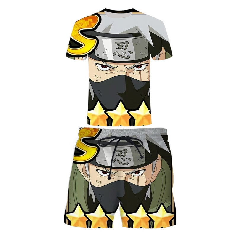 Naruto Kakashi Short-Sleeved Shorts Set Anime Cosplay Costume 3D Printed Youth Student Casual Suit Naruto Kakashi Short-Sleeved Shorts Set Anime Cosplay Costume 3D Printed Youth Student Casual Suit