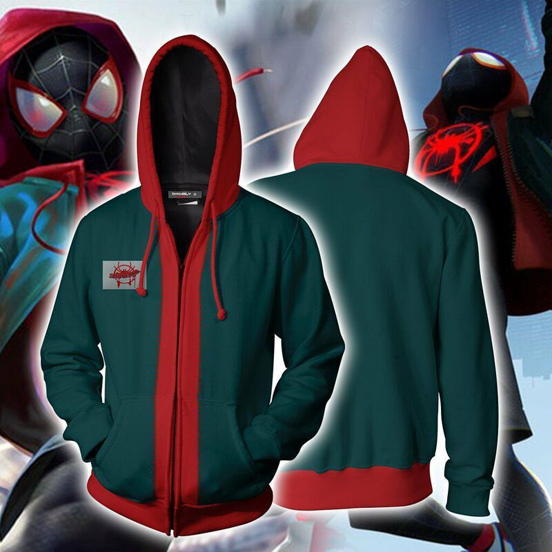 Marvel Spider-Man Youth Sweatshirt Spider-Man Miles Jacket Parallel Universe Same Style Casual Jacket Cosplay