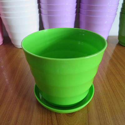 Garden flower POTS, plastic flower POTS, resin flower POTS, eco-friendly flower POTS, imitation porcelain horizontal pattern flower POTS, and complimentary trays