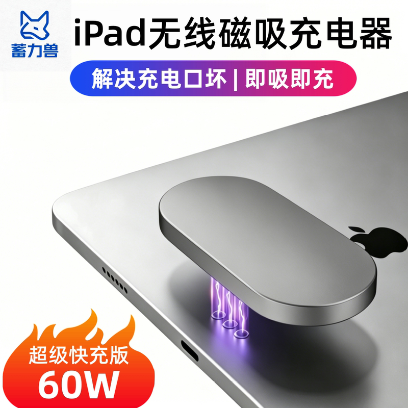 iPad Wireless Magnetic Contact Charger 60W Fast Charging 11Pro12.9 Apple Tablet Interface Air567 Game