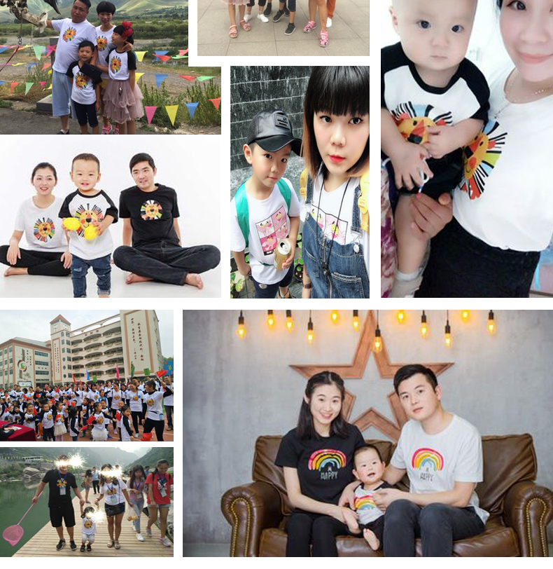 Trang phục cha mẹ cho bé mùa hè 2018 mới trang trí nhà đầy đủ cho mẹ và mẹ của gia đình mẹ áo thun ba lỗ cỡ lớn mẫu áo đồng phục gia đình