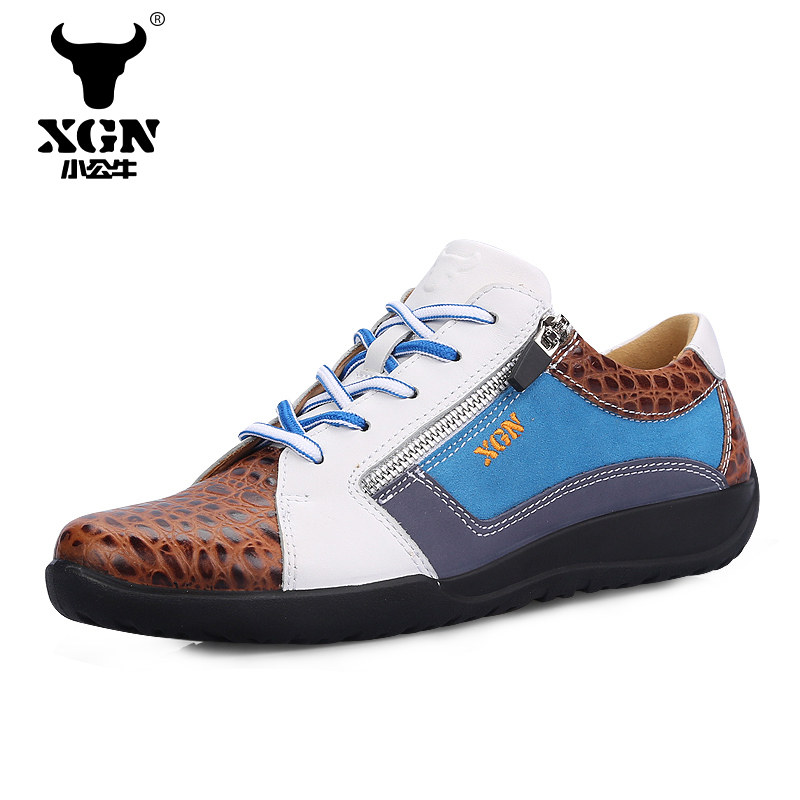 XGN Small Bull men's shoes spring and summer collage 100 hitch business shoes Men's casual shoes Soft bottom low helping leather sport leather shoes