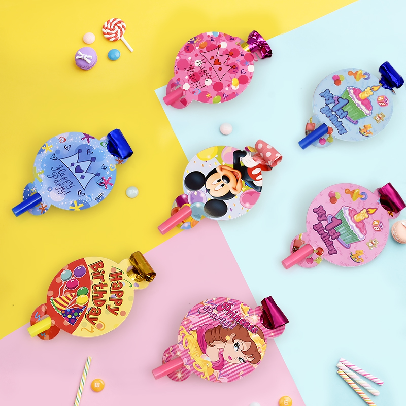 Children's birthday blowing dragon whistle blowing roll toys Blowing dragon party supplies 6 packs sold in the whole package