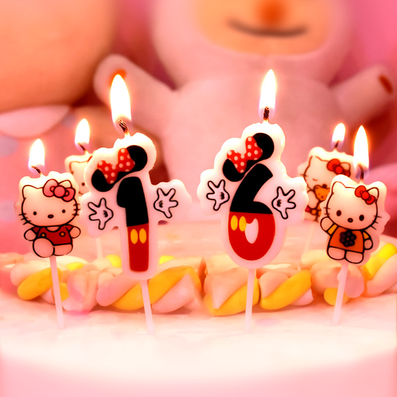 Creative Mickey birthday candle digital cartoon children's birthday party cake candle decorations