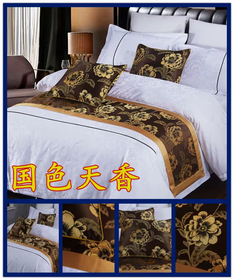 Giường khách sạn của khách sạn 床上 bộ đồ giường cao cấp khách sạn đuôi giường trampoline đuôi pad tấm trải giường ga giường cotton