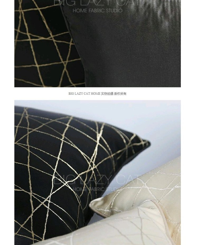 Đơn giản hiện đại ánh sáng sang trọng / mô hình sofa phòng gối đệm / thiết kế mô hình hình học gối vuông gối thắt lưng gối sofa cao cấp
