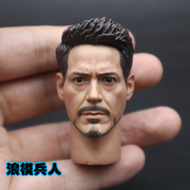  Soldier 1 6 Iron man Tony head carving high-quality dual connector can be equipped with MK50 HT series spot