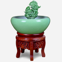 Jingdezhen ceramic fish tank Fish basin filter circulation indoor courtyard goldfish bowl Porcelain living room household with lights Extra large