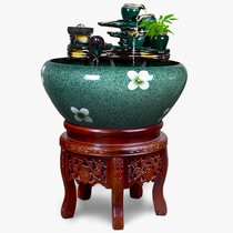 Jingdezhen ceramic fish tank home living room fish pot floor circulating water office goldfish tank large ornaments