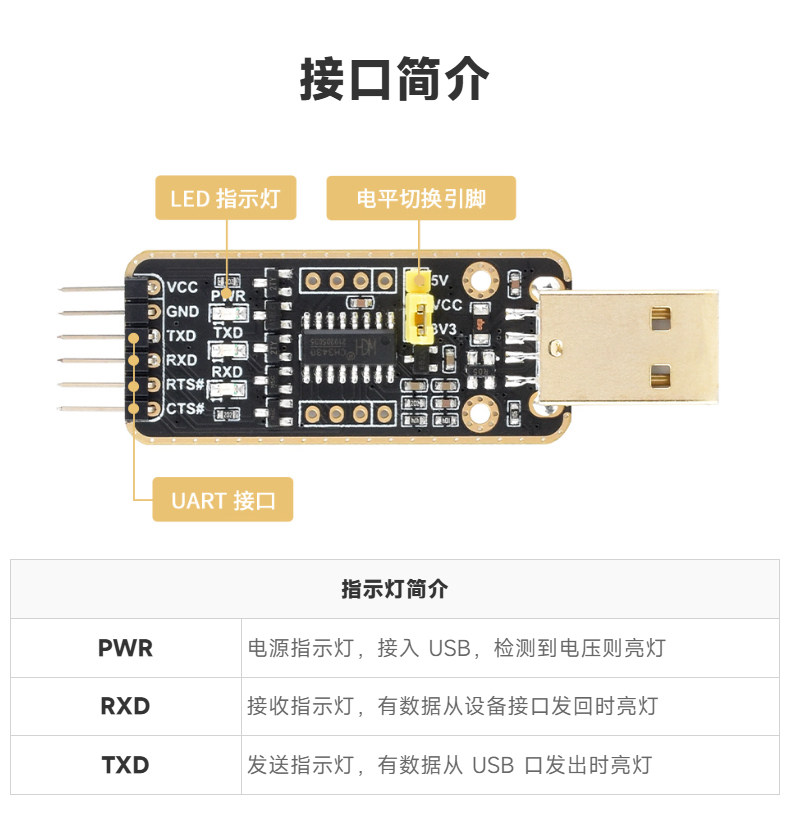 Weixue CH343 USB to TTL Serial Communication Module - High-Speed UART ...