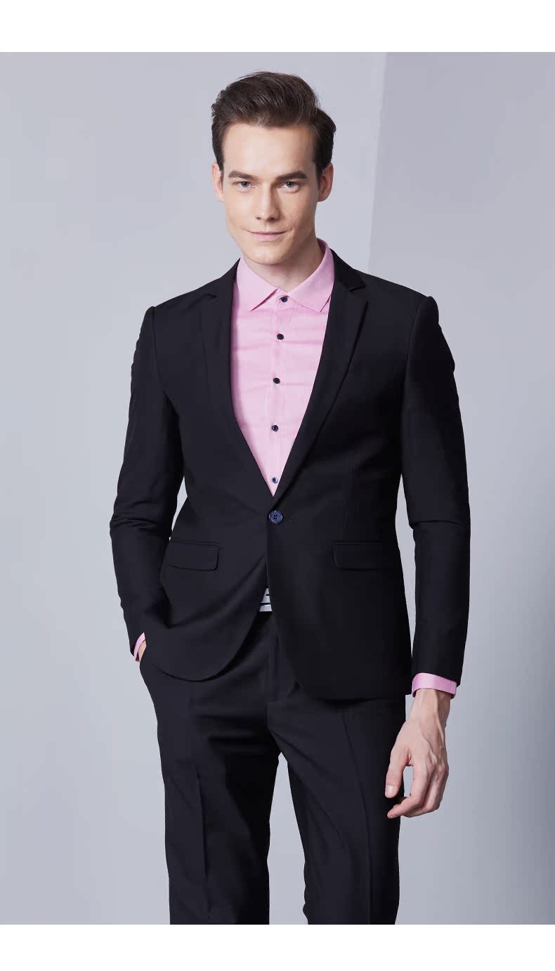 GD & ZS / Gedu · Zuozhi nam màu đen chuyên nghiệp phù hợp với bộ đồ vest phù hợp với áo khoác mỏng phù hợp với áo khoác - Suit phù hợp quần nam