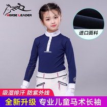 Childrens Equestrian T-shirt Long Sleeve Girls Summer Thin Equestrian Clothing Equestrian Equipment Top