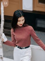 Seven amount a cut small man striped base shirt female black round neck inside female autumn winter thick plus velvet warm 1774