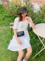 Seven volume a cut temperament lapel collar lotus leaf sleeve white small man fresh short sleeve dress women 2021 summer 245