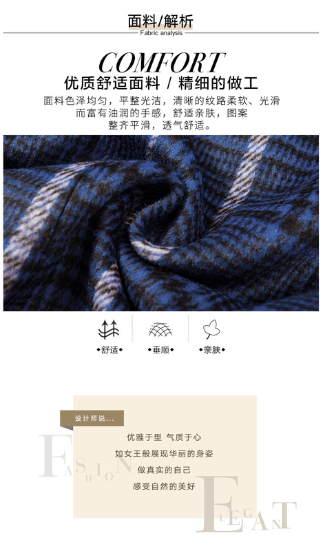 Áo khoác mùa thu đông 2019 nữ mới tự luyện khí chất đôi áo len màu xanh len áo gió nữ dài áo len - Accentuated eo áo