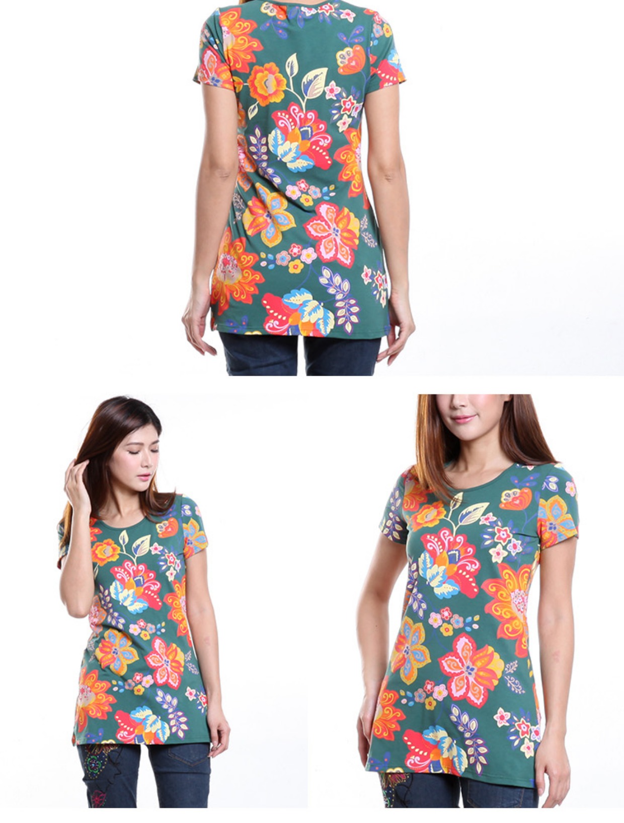Áo thun nữ phong cách dân tộc mùa hè áo thun nữ tay ngắn cotton dài 2019 mới hè rộng rãi áo size rộng - Cộng với kích thước quần áo áo polo nữ