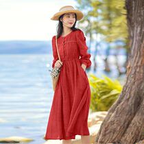 Vegan Ordering Cotton Twist Womens Dress Flagship Store Long Sleeve Dress Fall 2021 New Big Code Casserin for a long skirt
