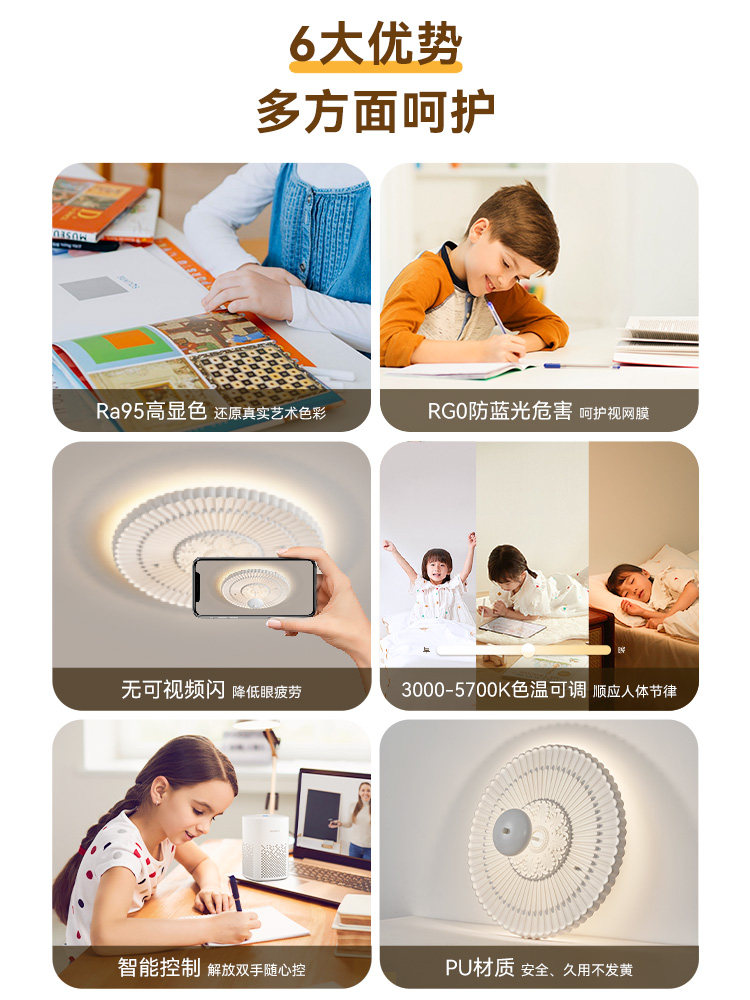 Nvc Lighting French Medieval Pu Lamp Plate Cream Creative Bedroom Ceiling Lamp Senior Designer Art Lamp