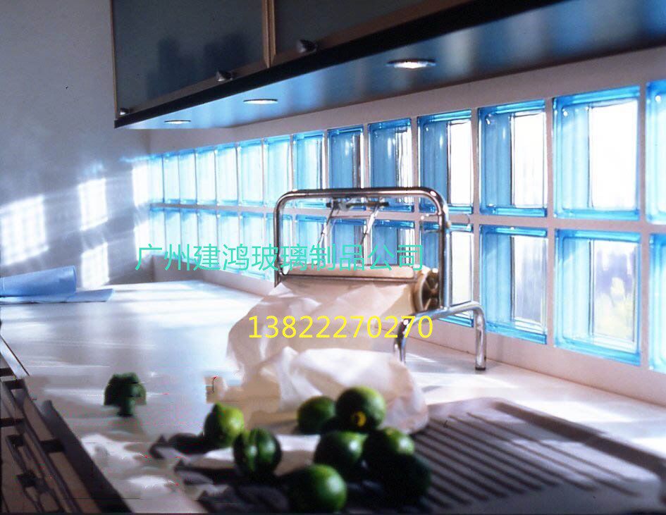 Edge color gemstone blue straight through grain glass brick decorative partition wall living room partition porch partition in promotion