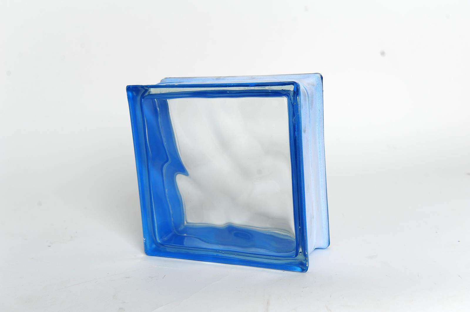 Edge color blue cloud glass brick partition glass brick background partition powder room living room partition wall