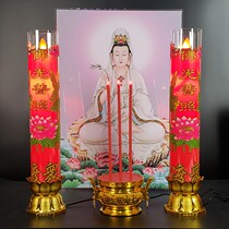 led electronic candle lights for Buddha incense burner to recruit wealth treasure worship Guanyin housewarming smokeless wind-proof light