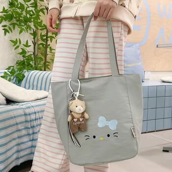 Korean-Style Cute Canvas Bag for Women, New Casual Versatile Commuter Tote Bag, College Student Shoulder Handbag