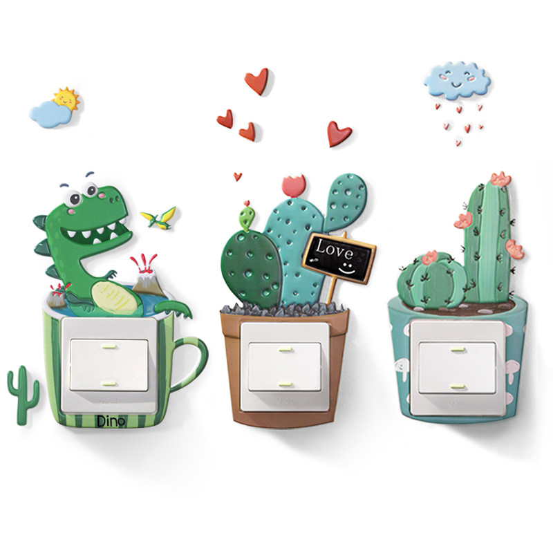 Switch applid cute rims cover protective sleeves Decorative Wall Stickler minimalist Hyundai Nordic Wind Cartoon Creative stickers cover ugly