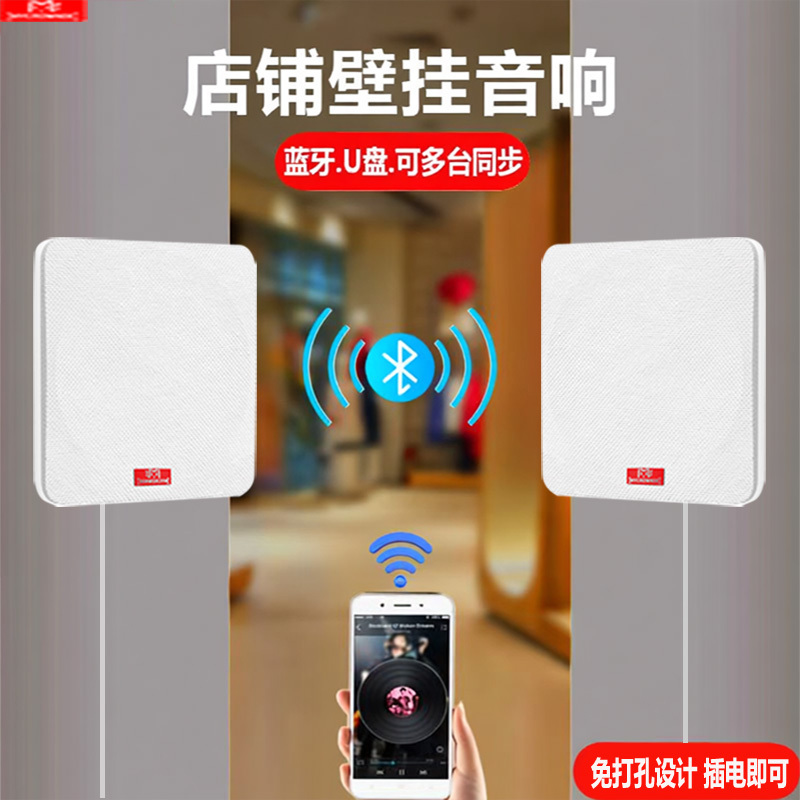 Wall-Mounted Wireless Bluetooth Speaker, Wall-Mounted Speaker, Dedicated for Foot Massage, Health Care, Clothing, Beauty, Restaurant, Tea Ceremony, Leisure Shop