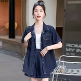 Летняя рубашка, шорты, штаны, комплект, подходит для подростков, короткий рукав, свободный крой