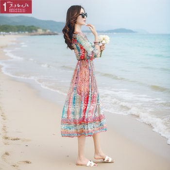 Xishuangbanna beach dress chiffon ethnic style for women