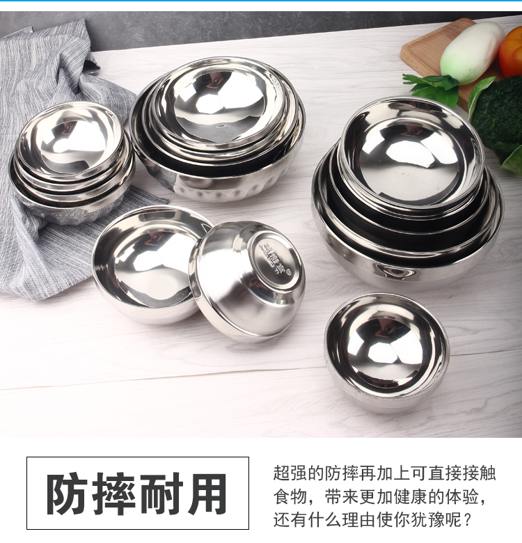 Đôi inox bát chống vảy bát cách nhiệt bát mì ăn liền căng tin bát cơm bộ đồ ăn trẻ em bát súp inox bát nhỏ bộ chén đĩa đẹp