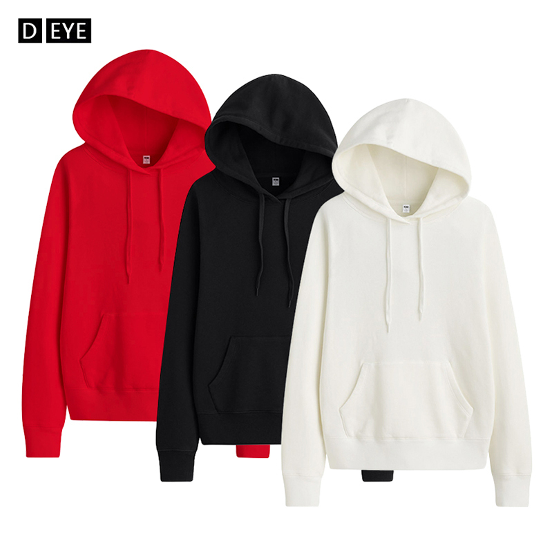 Women's Sweatshirt, Spring and Autumn Thin Style, 2025 Red and White Hooded Top, Pure Cotton, Hooded Pullover for Layering