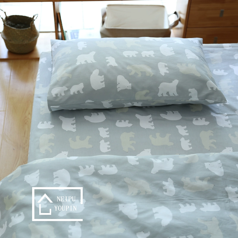 Một cặp gối bông nguyên chất kiểu Nhật hoạt hình cotton đơn gối vỏ giường sinh viên ký túc xá giường đôi 48 * 74 - Gối trường hợp