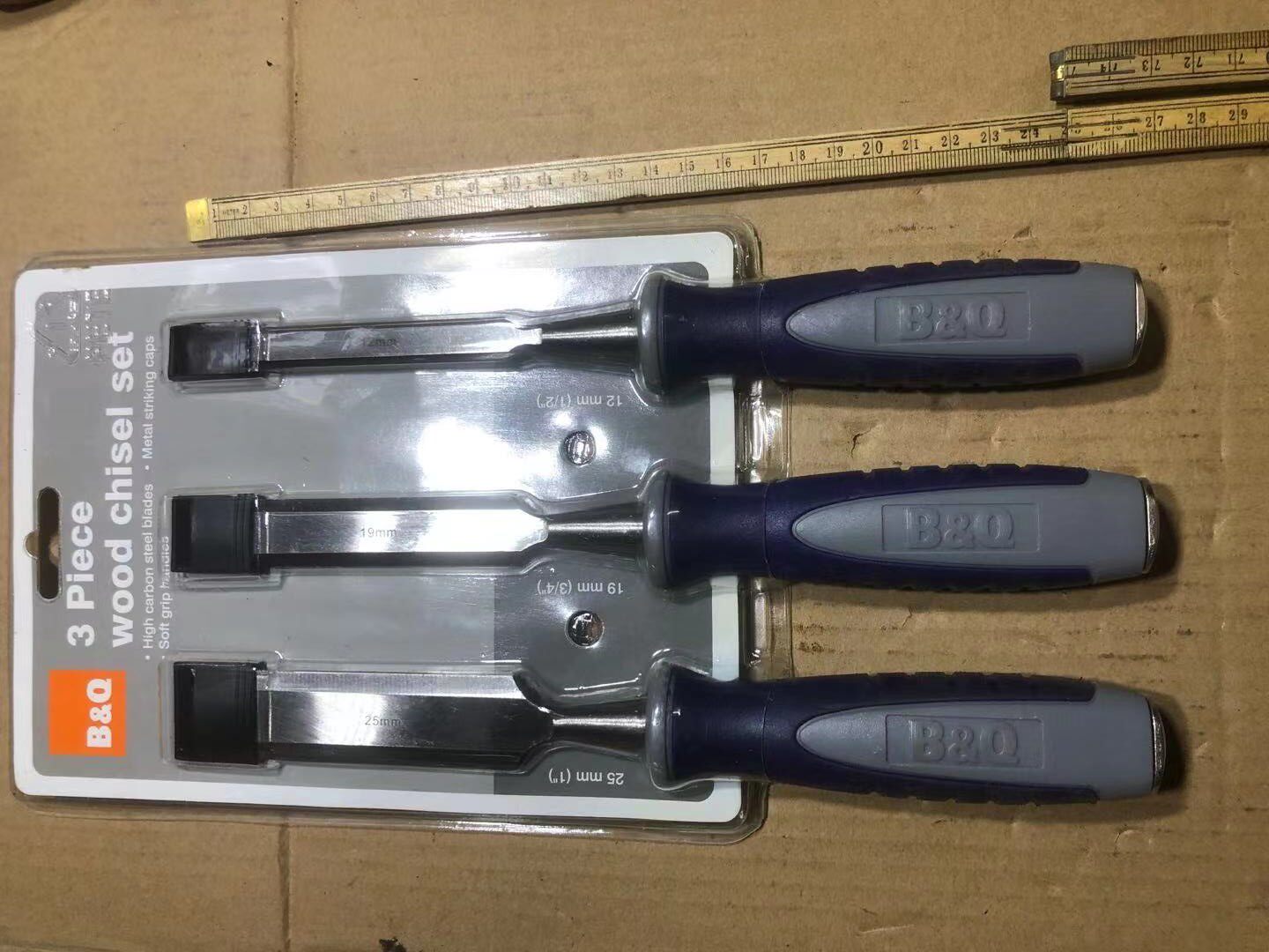 Export to Europe and the United States 3 sets of wooden chisel 12 -- 19 -- 25MM