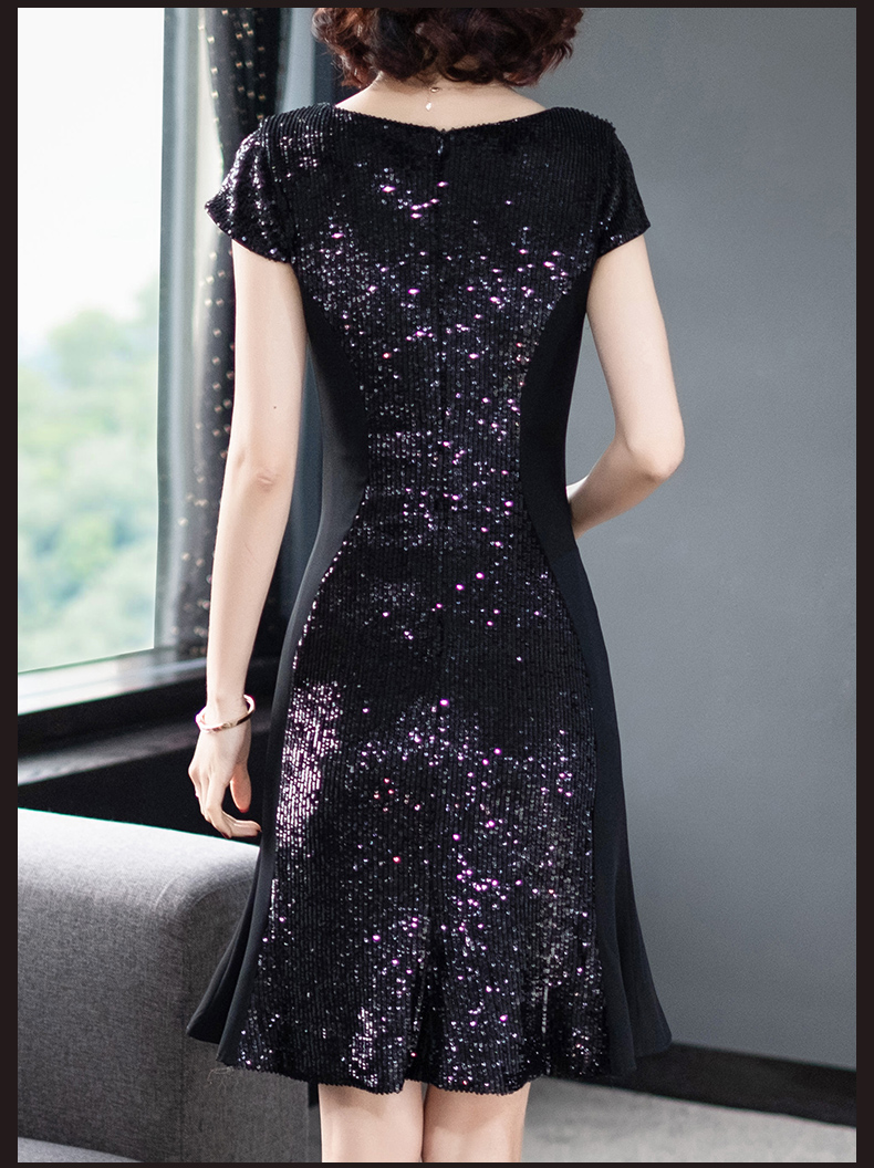 Váy sequin đen nữ 2019 xuân hè mới khảm xù thời trang váy đuôi cá thon gợi cảm - Sản phẩm HOT shop đầm đẹp