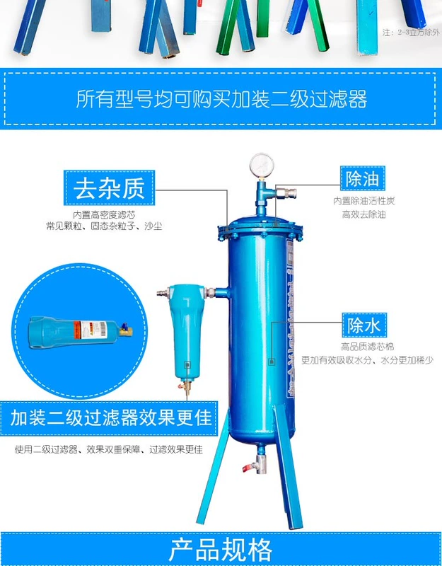 Máy nén khí tách dầu-nước máy bơm không khí bộ lọc chính xác nhỏ phun sơn loại bỏ nước bộ lọc khí nén bo loc khi bộ tách nước khí nén