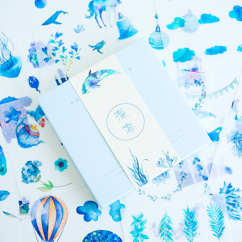 Deep Sea 50 Pieces Of Non Repeat / Paper Feeding TapeHand account Stickers suit Ins wind like a breath of fresh air Japanese  lovely Super cute Cartoon Girlish heart Hand account source material tool Retro character Internet celebrity 100 Zhang a set originality decorate Small pattern a copy Stationery