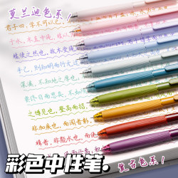 Colorful Gel Pens for Note-Taking, Retractable Morandi Color Series Pens, American Retro Style, High-Value Set for Students, Journaling, Highlighting, and Marking, Colored Pens for Girls, Pen Refills