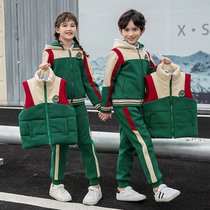 Kindergarten garden clothes autumn and winter vest three-piece green Academy style activities class uniforms teachers wear Primary School uniforms