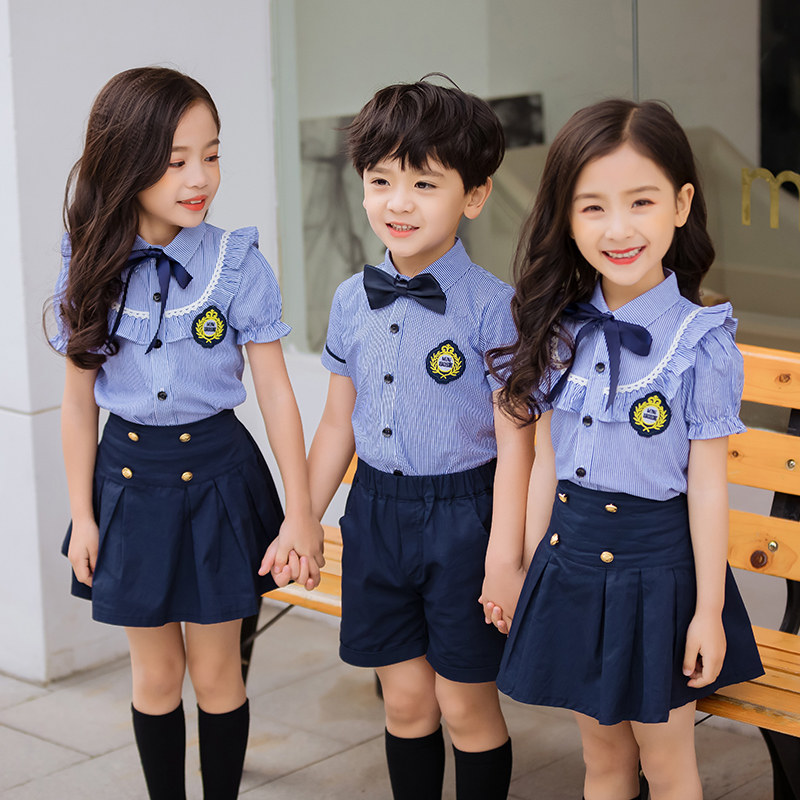 Elementary school uniform suit summer British June 1 children's performance dress Japanese and Korean kindergarten garden uniform graduation class uniform