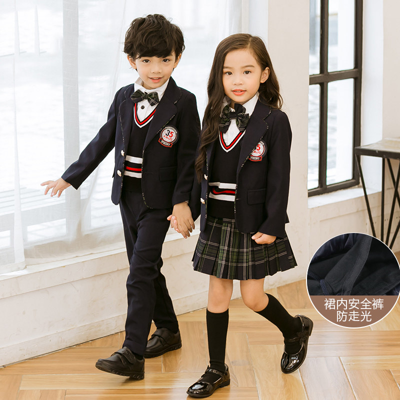Kindergarten Garden Suit Yinglun Wind Autumn Winter Suit Men And Women Children's College Wind Suit School Uniforms Elementary School Students Performance Class