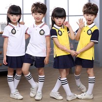 British style kindergarten Garden clothes spring and summer new primary school students yellow school uniforms June 1 childrens cotton graduation chorus class uniforms