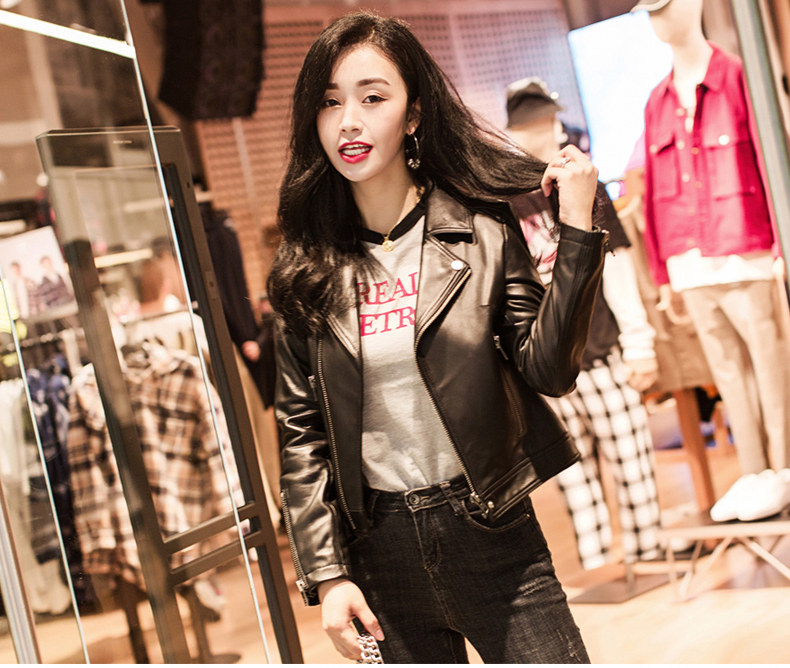 Кожаная куртка 海宁真皮皮衣女春秋2025新款春季海宁小皮衣短款绵羊皮夹克女外套 Juccy carutar