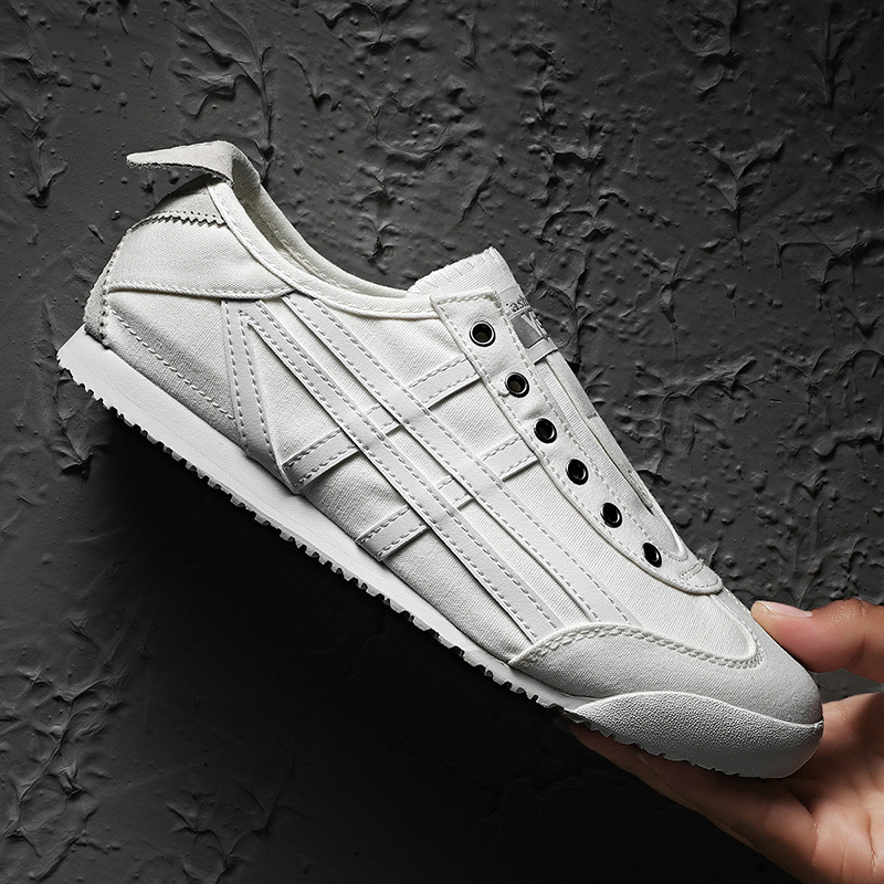 Four-Season Couple Canvas Shoes, Breathable Slip-On Tiger Hill Shoes, Casual Forrest Gump Shoes, Men's Flat Driving Shoes, Women's White Shoes