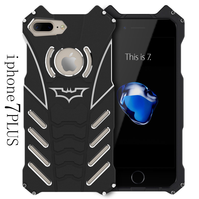 R-Just Batman Shockproof Aluminum Shell Metal Case with Custom Stent for Apple iPhone 7 Plus & iPhone 7