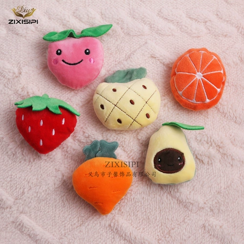 Милая плюшевая мультяшная трехмерная клубника, аксессуар для волос, сумка, упаковка, декор, кукла