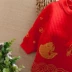 Mùa đông bé đồ lót nhiệt đặt đồ lót màu đỏ mùa thu và mùa đông bé dày cotton mùa thu quần quần quần kiểu Trung Quốc quan ao tre em Quần áo lót