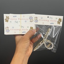 12cm cartoon bear folded hair accessories packaging card head tag 12X8creamy girls accessories card paper