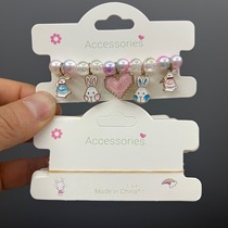 Kp873 Korean version of cute bunny bracelet packaging cardboard hair band rubber band diy card accessories small flower I-shaped card head